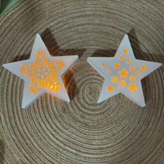 圣诞节 五角星模具 装饰摆件模具 灯光 硅胶石膏模具
