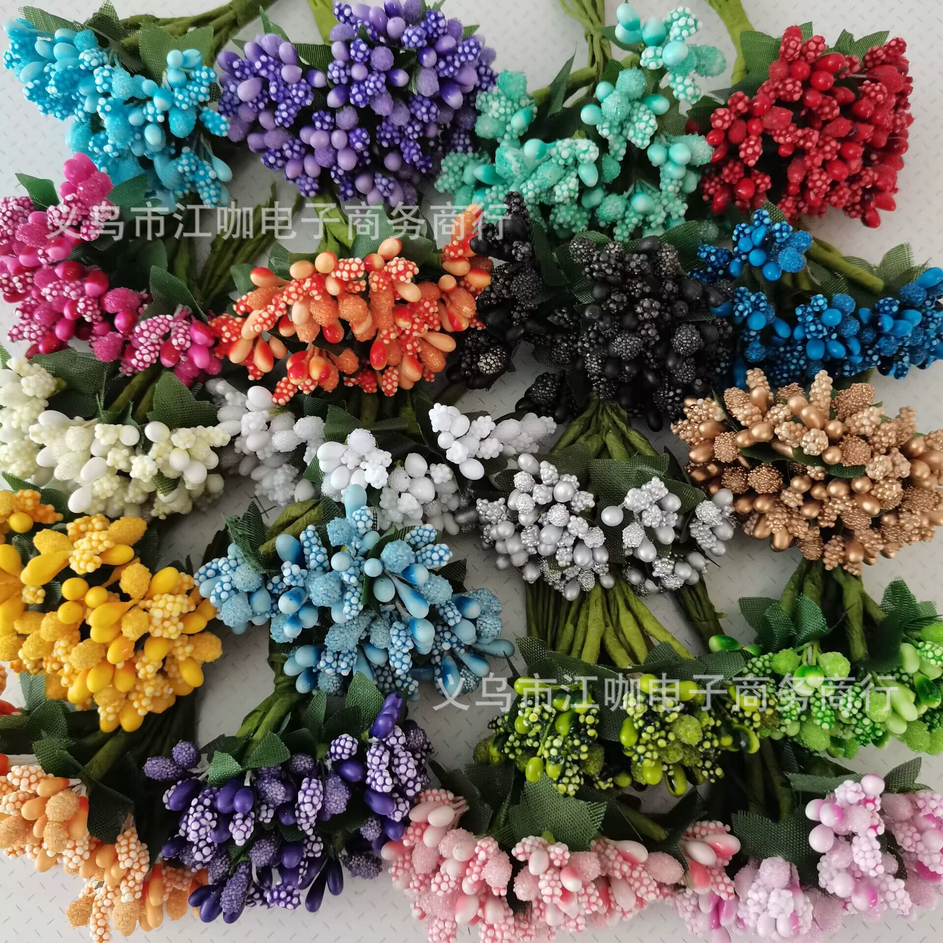 Золотистая и серебристая форма цветка нити Core Simulation Flower Cefin Ship Accessories with Leaf Glass Beads Bead Flower Ring Wine Christmas Flower