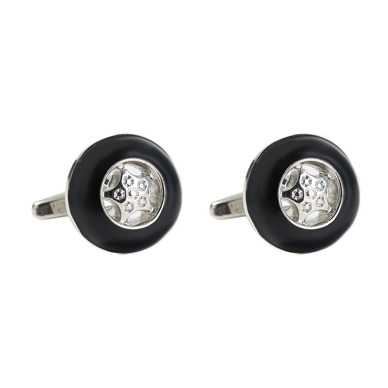 Neue runde eingelegten stern manschettenknöpfe mode retro herren hemd manschettenknöpfe_voghion.com