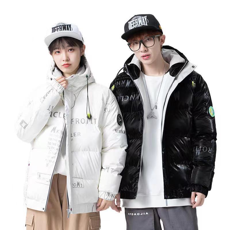 2022 invierno abajo Chaqueta brillante superficie pareja moda impresión caliente pato blanco abajo luz suelta abrigo fábrica al por mayor