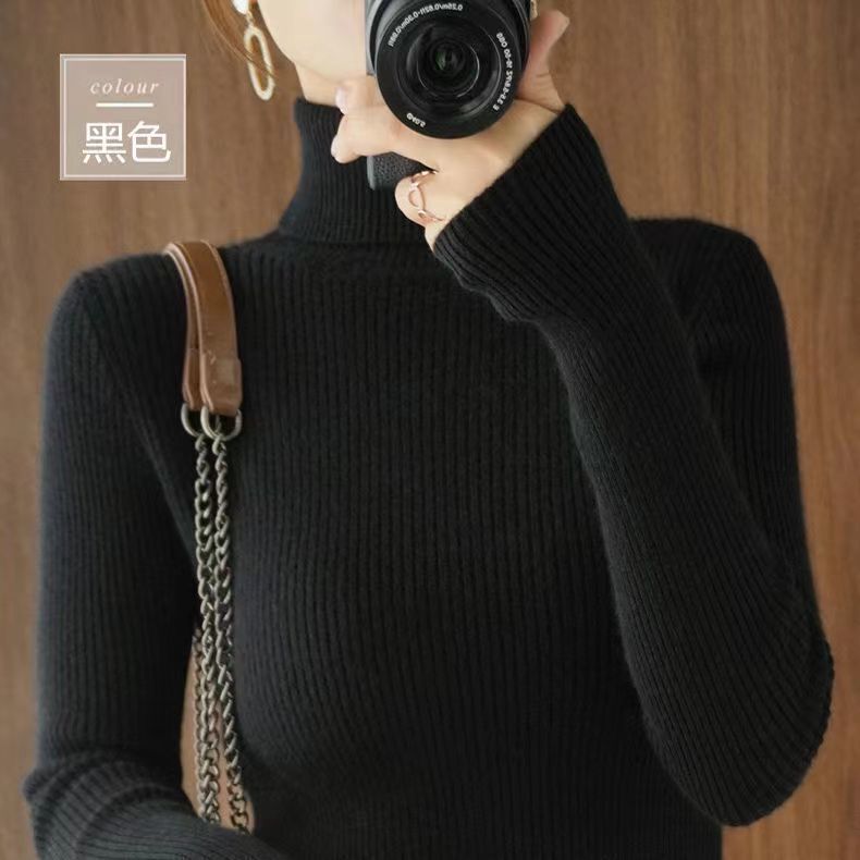 Non-Pilling Slim-Fit High-Neck Sweater 2025 New Women's Autumn and Winter Thickened Tight-Fitting Inner Knit Base Shirt