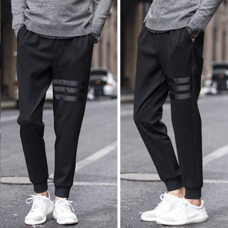 New summer men's harem pants ankle-tied pants casual sports sweatpants tight ankle-tied pants loose long pants for delivery