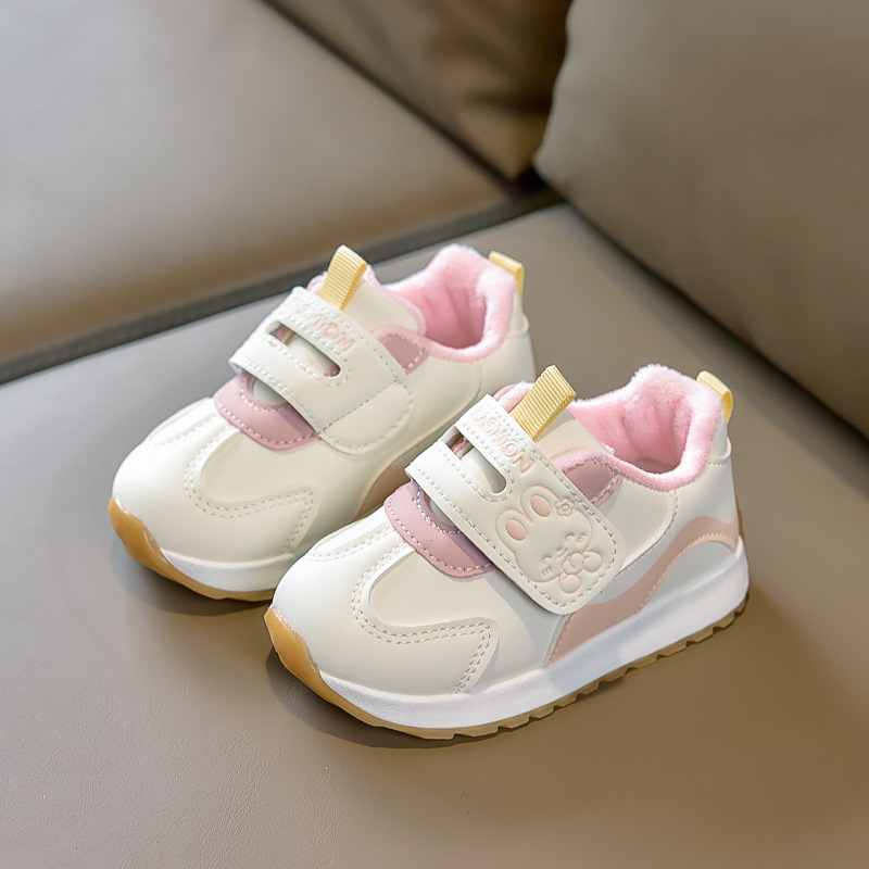 Zapatos de invierno para bebés pequeños, calentamiento de terciopelo, suela suave antipatada, zapatos deportivos para niños y niñas, zapatos de algodón