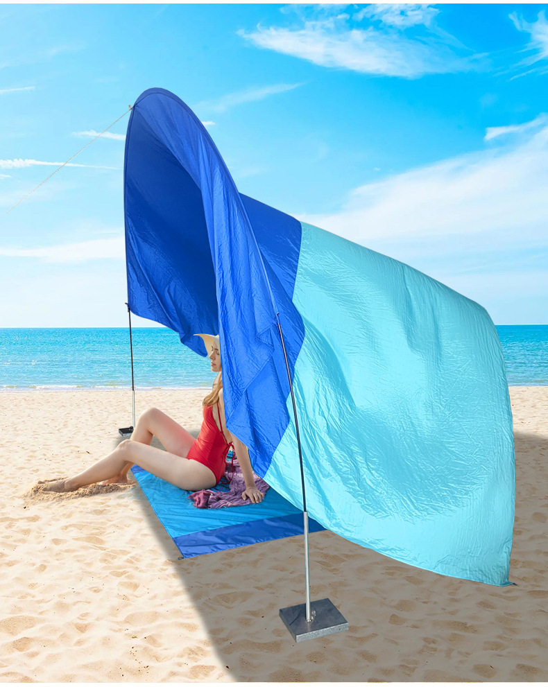 Beach Sunshade Sail, Seaside Vacation Outdoor Canopy Tent, Waterproof and Sun-Proof Nylon, Lightweight, Cross-Border Hot-Selling Sunshade Canopy