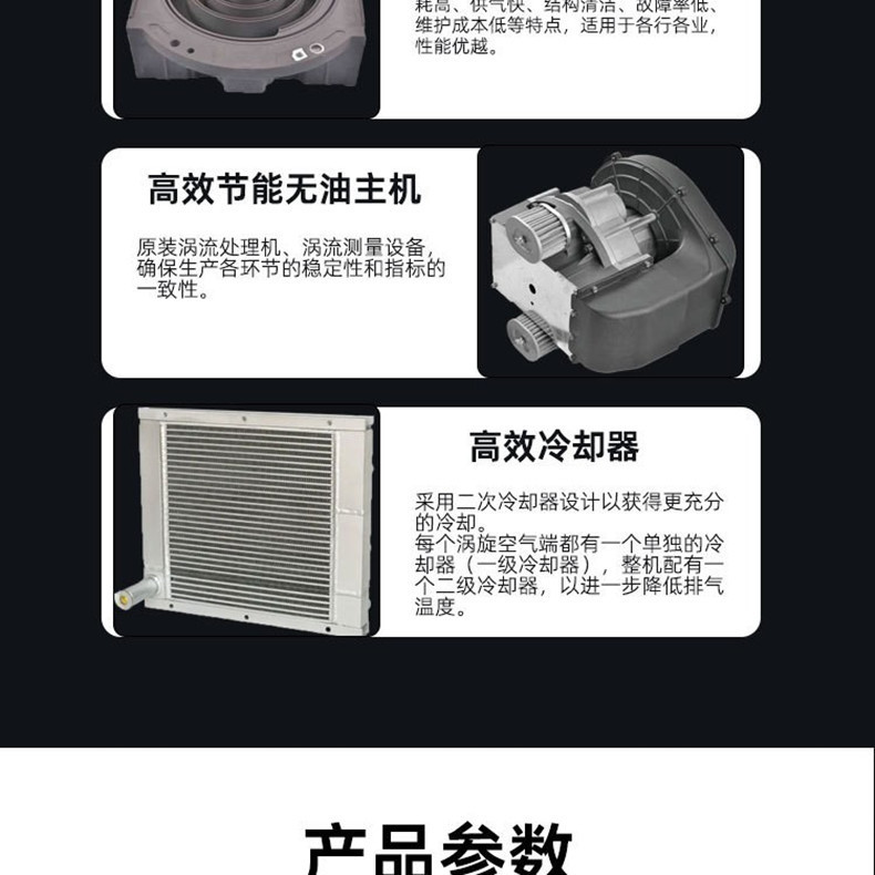 Oil-free vortex integrated 3.7 kW air compressor, low-noise 5.5KW laboratory air pump