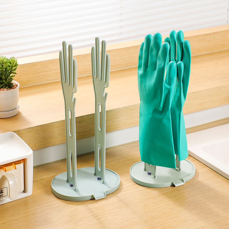 Streamed Hand-type Rag Gloves with Hook and Double Suction Cup Drying Drying Rack Kitchen Countertop Drying Storage Rack Cross-border