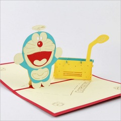61兒童節立體賀卡 機器貓哆啦A夢伴我行 生日祝福創意卡通兒童節