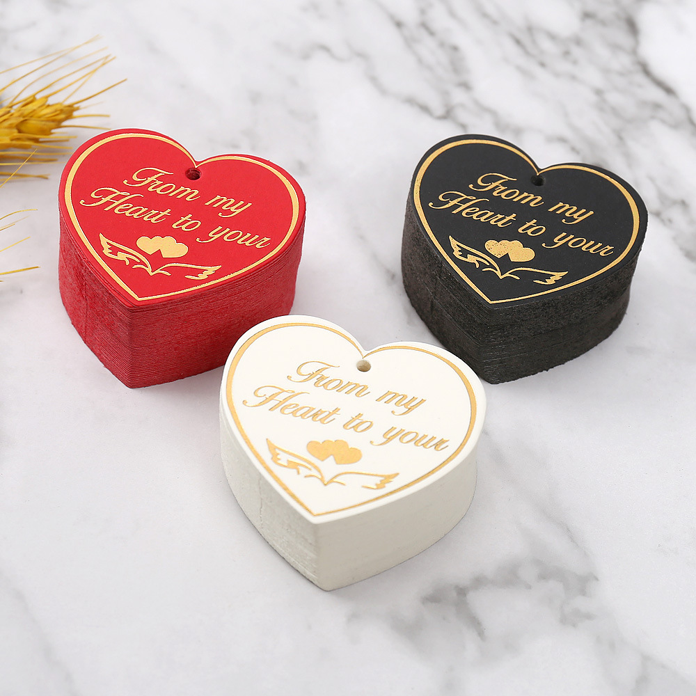 烫金吊牌新款七夕情人节礼品装饰挂牌婚礼伴手礼红色爱心表白卡片