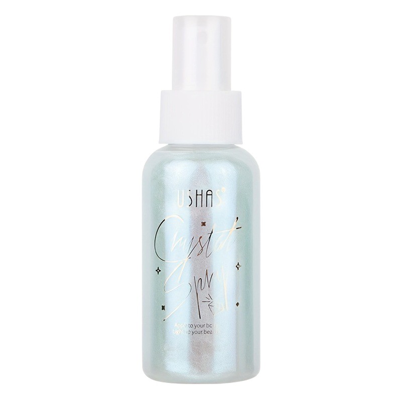 USHAS Cross-border Amazon spot venta caliente azufre brillo maquillaje peinado spray iluminador hidratante líquido reparador