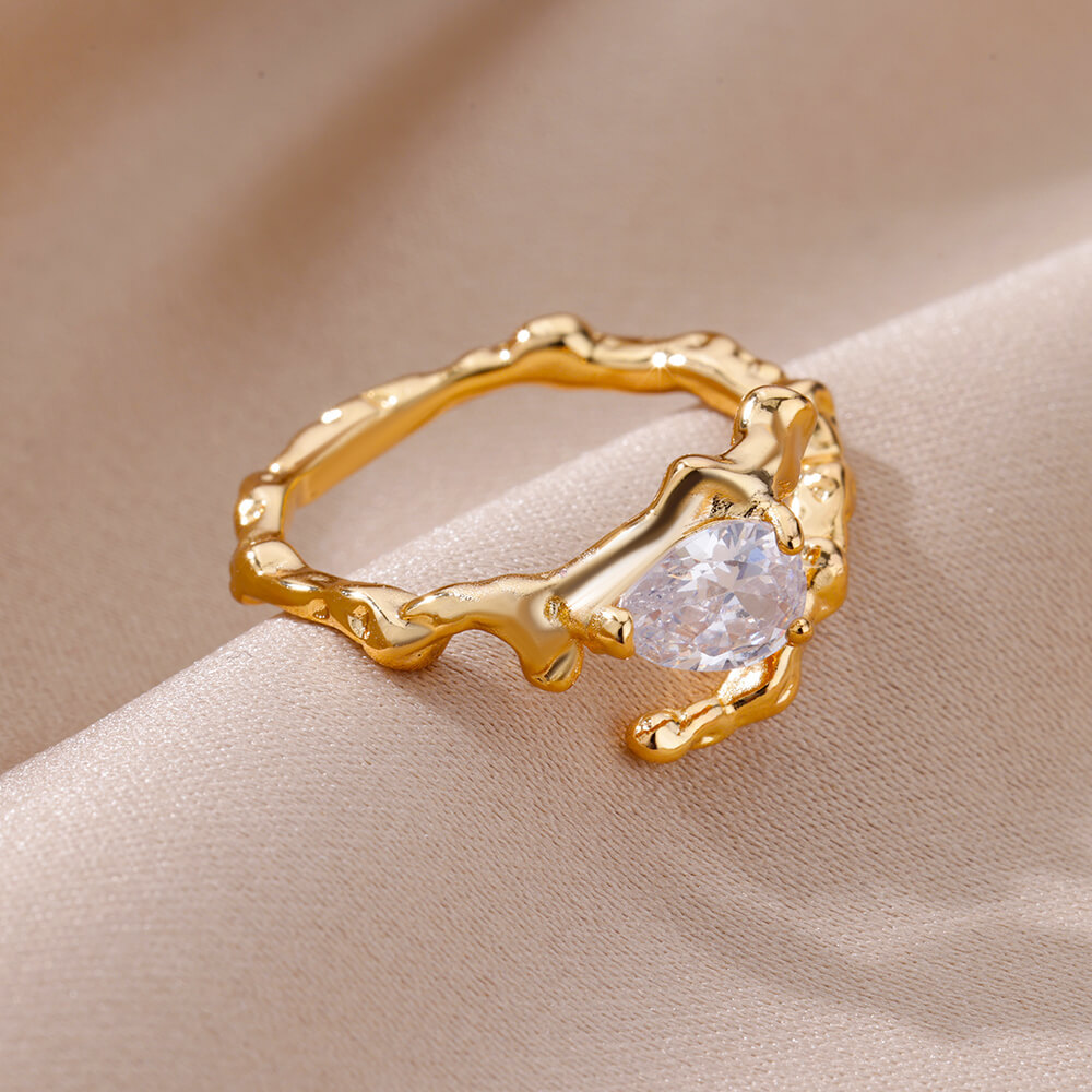 10g Weight Zircon Inlay Material Rings Classification Adjustable Ring Size 1 Piece Quantity Daily Occasion Copper Material Irregular, Heart Shape Pattern All Seasons Season Women's Gender Plating Design Elegant, Simple Style Style Wholesale Jewelry Elegant Simple Style Irregular Heart Shape Copper Zircon Plating Rings 41