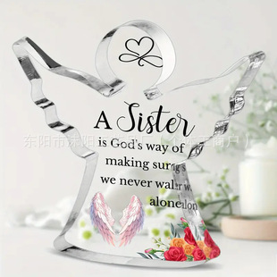 Amazon Creative Angel Style Transparent Acrylic Gifts for Friends and Other Condolences Home Office Desktop Ornaments Decoration