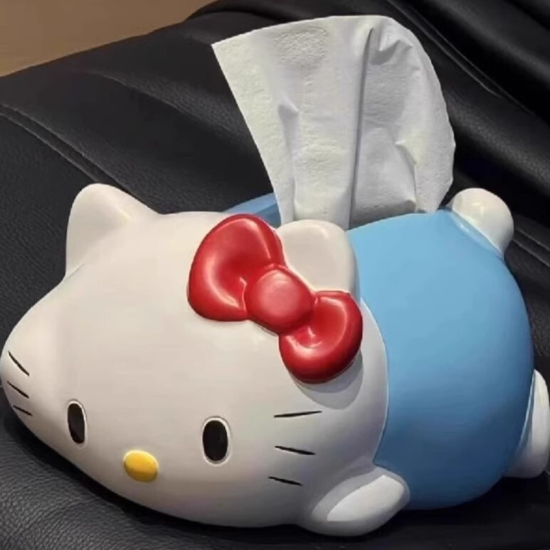 hellokitty纸巾盒可爱趴趴小猫抽纸盒创意居家卡通餐巾纸收纳盒|undefined