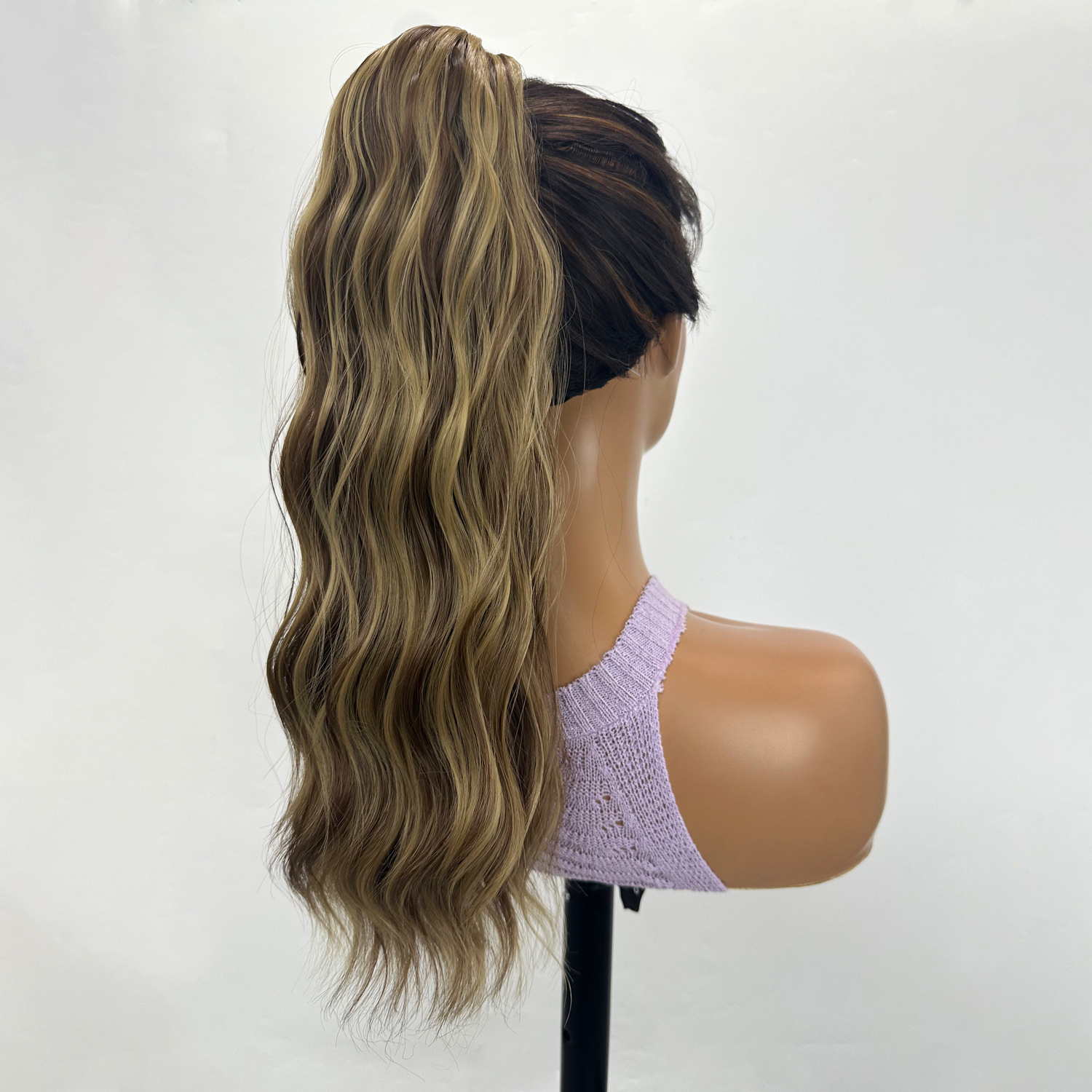 Transfronterizo europeo y americano 18 pulgadas ondulado cabello de cola de caballo natural realista agarrar clip cabello de cola de caballo flojo trenza