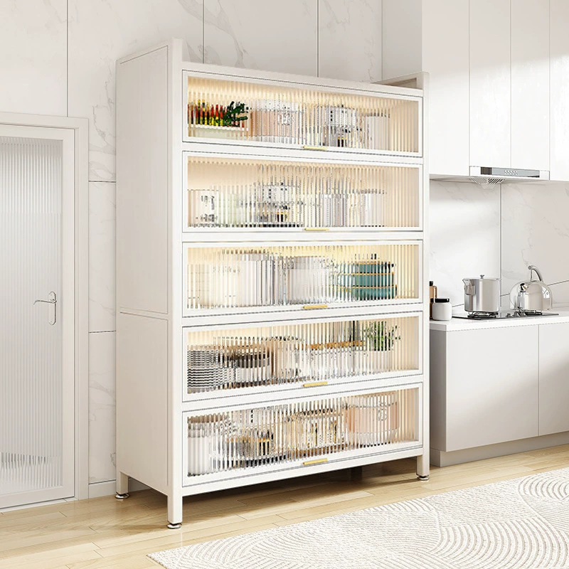 Кухонный многофункциональный напольный буфет, микроволновая печь, пылезащитная полка для хранения кастрюль и посуды, многослойный шкаф для хранения