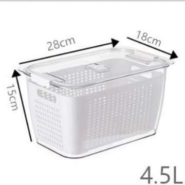 Refrigerador fresco caja de almacenamiento de frutas y verduras congeladas cesta de drenaje de calidad alimentaria hogar sellado separado caja de organización