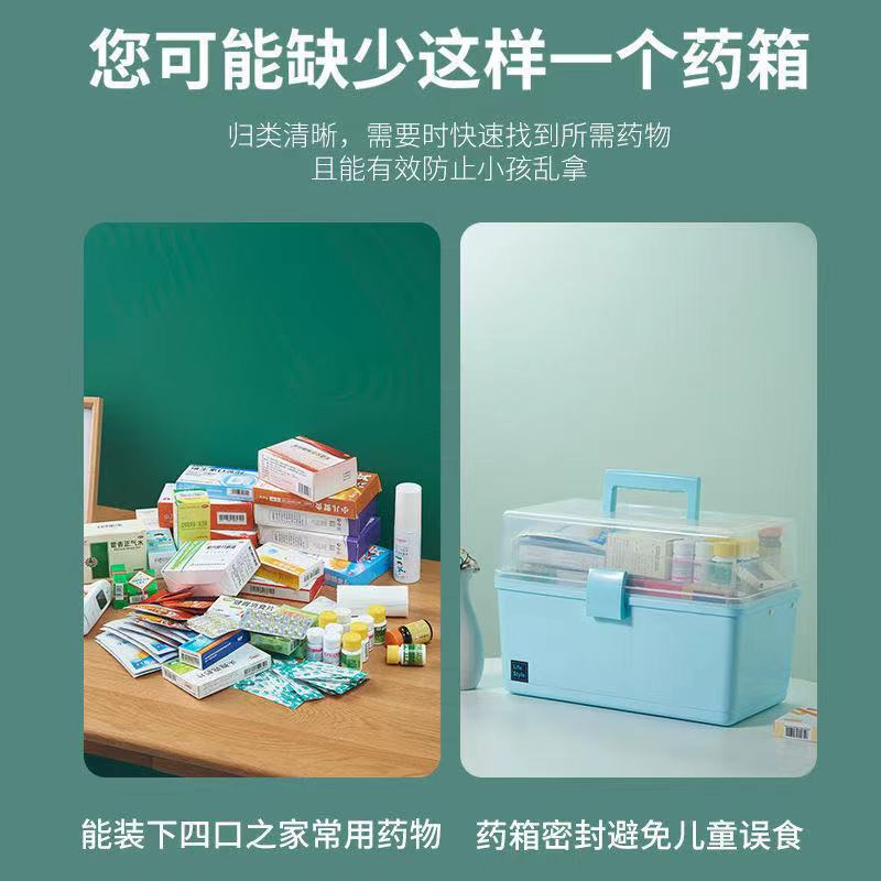 Caja de medicina familiar caja de almacenamiento multicapa caja de almacenamiento de medicina de gran capacidad caja de medicina de primeros auxilios caja médica caja de primeros auxilios para el hogar
