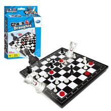 跨境玩具罗马棋迷你版国际象棋跳棋二合一竞技智力儿童桌面小游戏