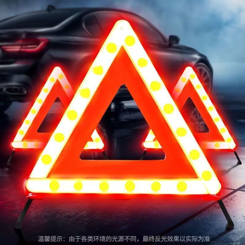 Car-Mounted Triangular Stand, Tripod for Vehicles, Reflective Support Stand for Accidents, Warning Sign Holder, Triangle Sign