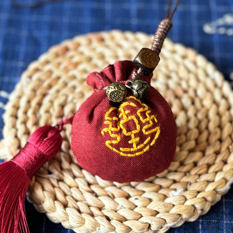 Bocado a mano DIY bolsas colgante Lu bordado chino molino de viento bolsos de mujer colgante bola bolsas creativas pequeñas