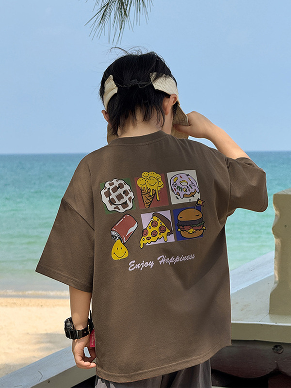 禎品軒童装男児涼感半袖tシャツ夏2025新型子供夏型上着男の子半袖大童|undefined