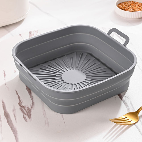 Air fryer lined Airfryer pot odorless square thickened foldable silicone baking pan