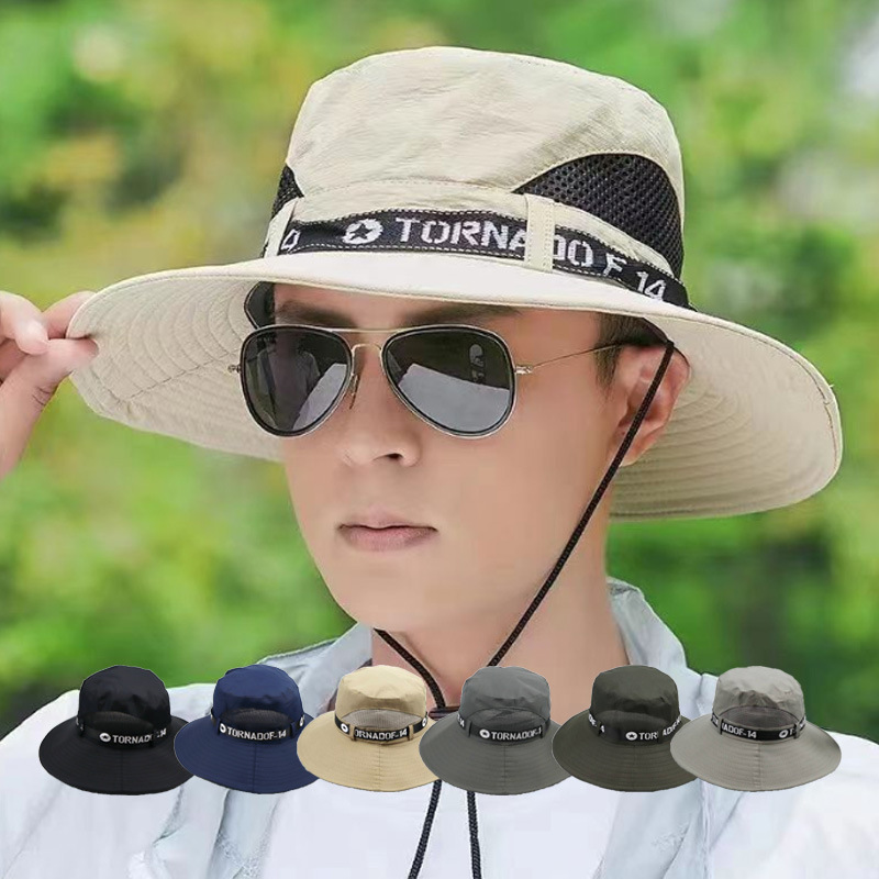 现货户外钓鱼防晒渔夫帽海滩休闲遮阳太阳帽可折叠旅游帽子奔尼帽
