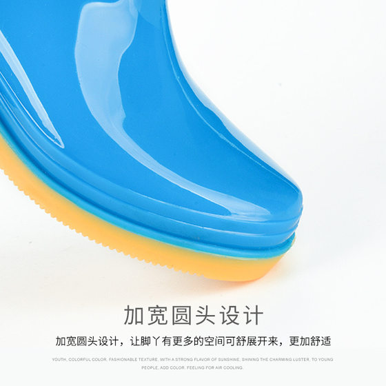 Shanghai rain boots fashion ladies high rain boots non-slip wear-resistant cow tendon bottom color water shoes wholesale free shipping