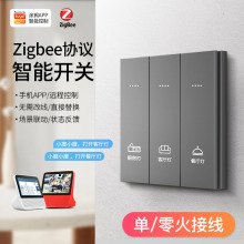 涂鸦APP智能控制zigbee家居手机单零火进口复合开关情景灯控