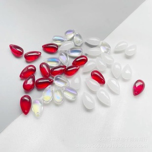 8*14mm glass large water drops diy handmade antique hairpin tassel pendant material loose bead accessories
