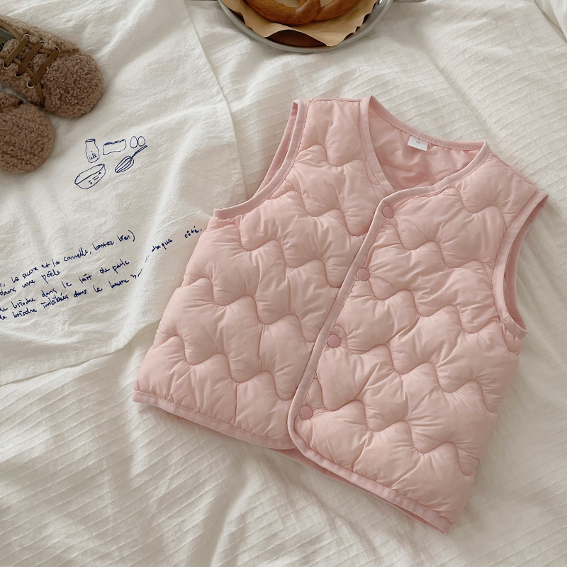 Otoño y invierno nuevo chaleco de plumón de algodón para bebés super suave chaqueta de algodón para niños y niñas