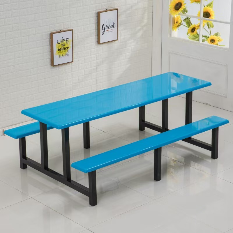 Mesa de comedor de la unidad de comedor del personal de la escuela Mesa de comedor desmontable de acero inoxidable Mesa de comedor rectangular para 4 personas 6 personas 8 personas
