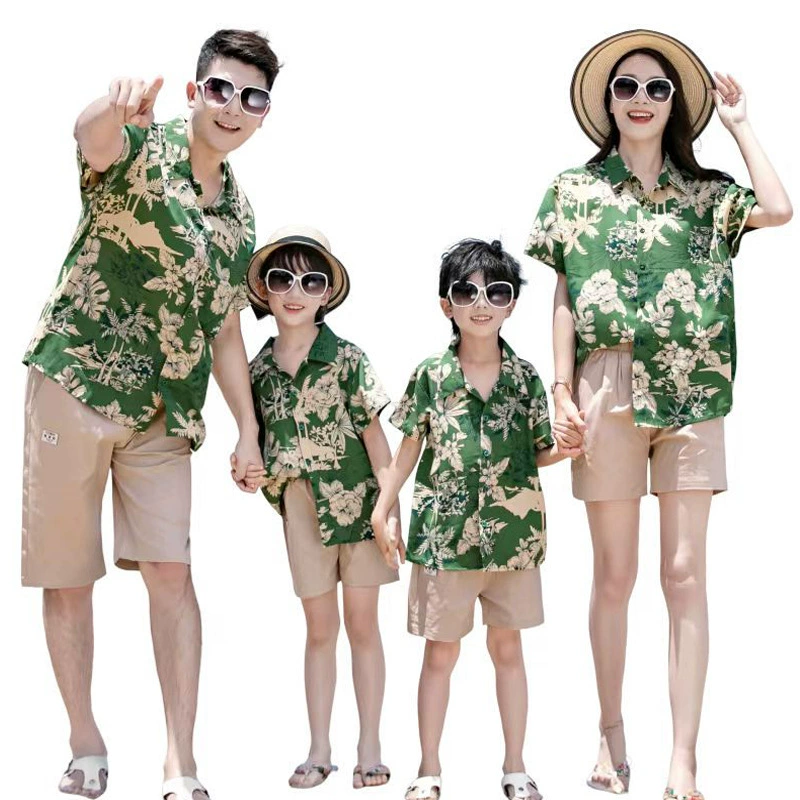 Summer beach summer clothing for traveling, trend shirt, shorts, set for beloved, family style