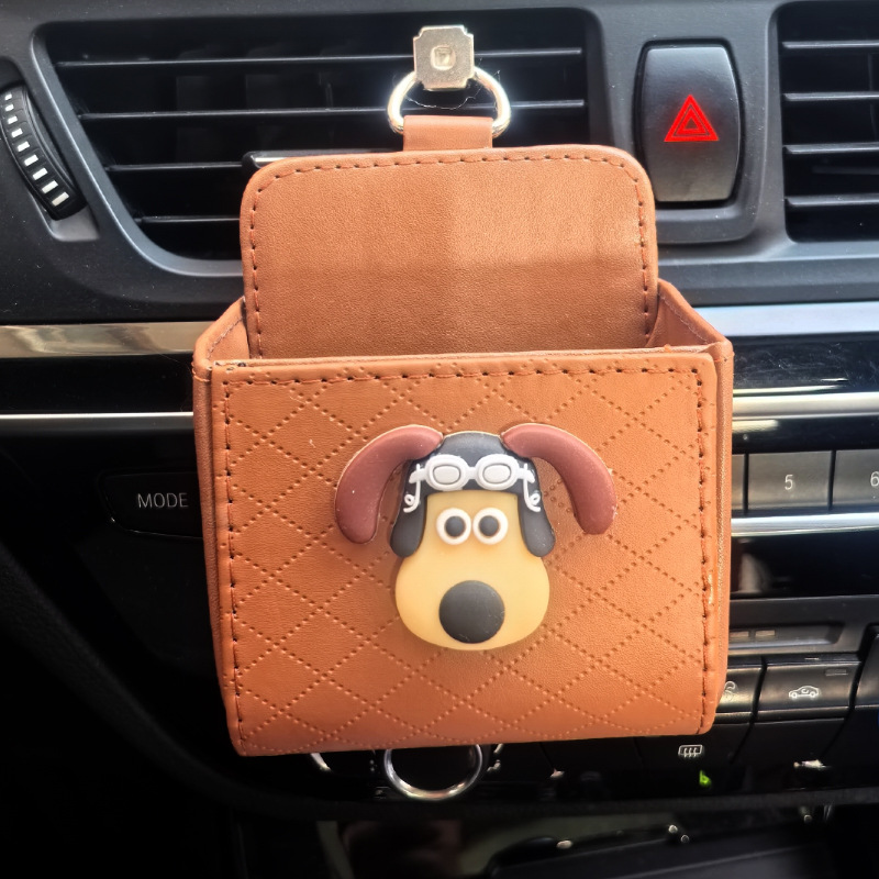 Bolsa de almacenamiento de salida de aire del automóvil Bolsa colgante del teléfono móvil Caja de almacenamiento de artículos diversos del automóvil creativo Almacenamiento colgante Xiaohongshu mismo estilo