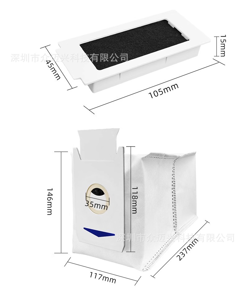 Ecovacs T30PRO/MAX süpürme robotu aksesuarları için uygun toz torbası paspas bezi ana yan fırça filtre temizliği