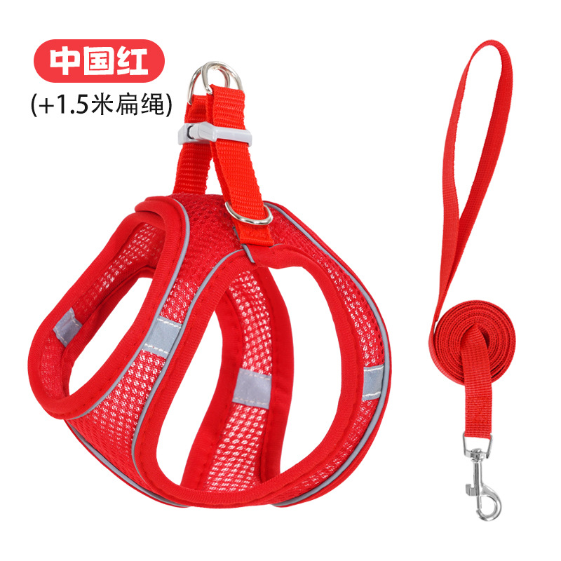 Nuevo chaleco con correa para mascotas, arnés reflectante para gatos y perros, cuerda para caminar para gatos, suministros para mascotas, fuente en stock