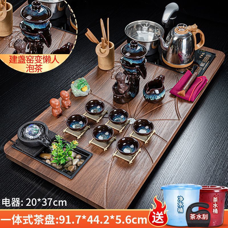 Jianzhan 게으른 사람 + 연꽃 연근 흐르는 물 (전자동)☆