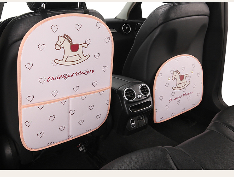 New Car Anti-Kick Pad Pink Pony Cartoon Cute Anti-Kick Pad Seat Back Anti-Scratch Pad Children's Anti-Kick Pad