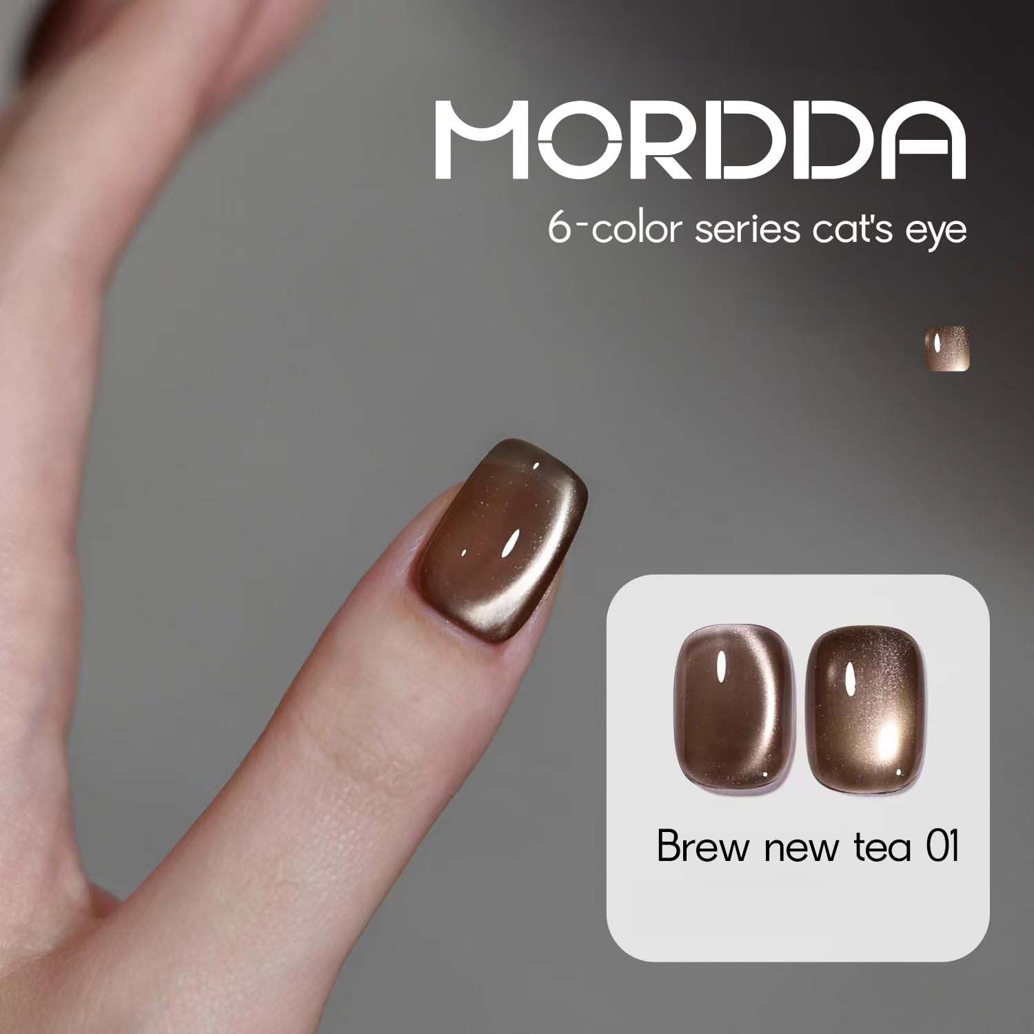 Transfronterizos hervir nuevo té pegamento de ojo de gato 2026 nuevo primavera y verano popular en línea 6 colores pegamento de ojo de gato brillante manicura
