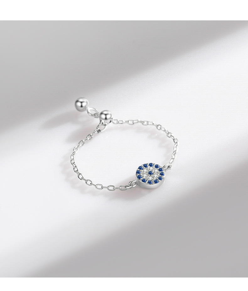 Fashion Geometric Sterling Silver Inlay Zircon Rings 1 Piece