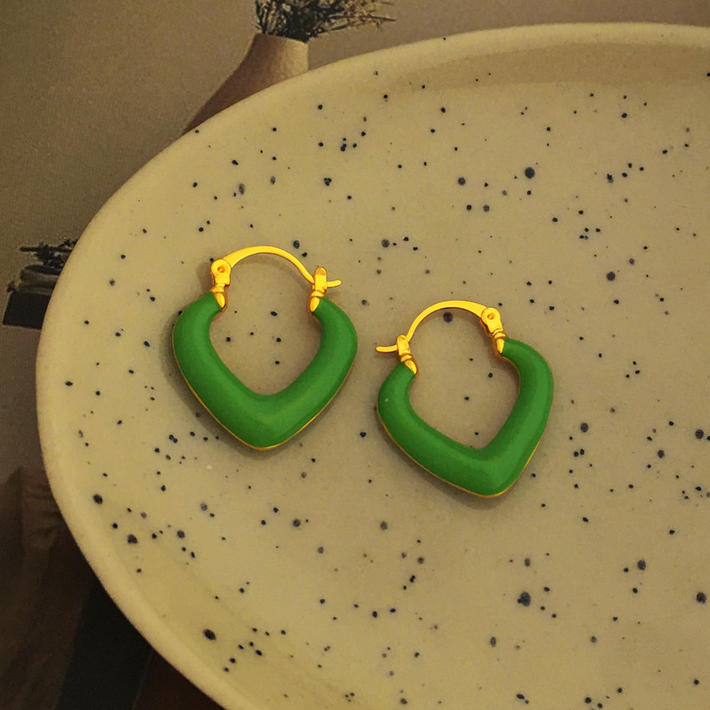 Einfacher Stil Geometrisch Kupfer Ohrringe Emaille Kupfer Ohrringe display picture 4