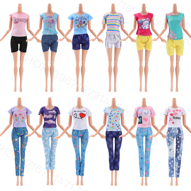 Foreign Trade Model 6 Points 30cm Barbie Doll Dress-Up Clothes Pants Shorts Short-Sleeved T-Shirt Refreshing Summer Baby Clothes Foreign Trade Model 6 Points 30cm Barbie Doll Dress-Up Clothes Pants Shorts Short-Sleeved T-Shirt Refreshing Summer Baby Clothes