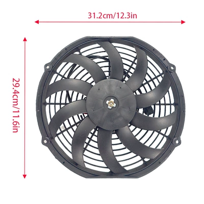 12inch Electronic Fan 12V24V Car Air Conditioning Fan Water Tank Cooling Fan Modified to Be Installed Specifically for Refrigerated Vehicles 130W