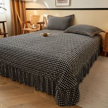 牛奶绒床盖单件三件套冬季保暖夹棉防滑加绒加厚防滑床单双人铺盖