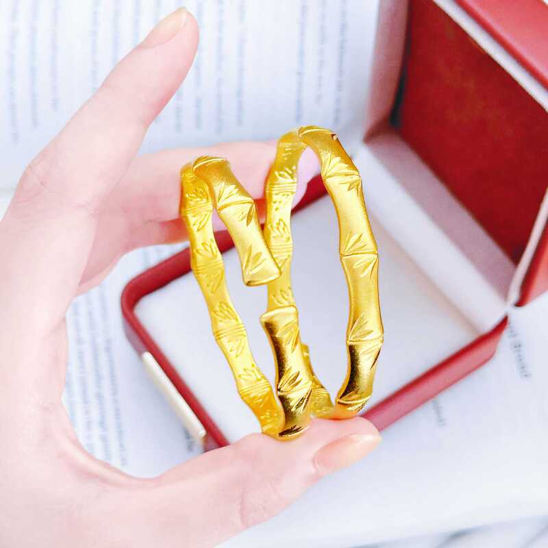 Copper Alloy Traditional Craftsmanship Bamboo Joint Open Bracelet for Women, Niche Design with Imitation Gold Bamboo Leaf Bracelet, Gift for Girlfriend Copper Alloy Traditional Craftsmanship Bamboo Joint Open Bracelet for Women, Niche Design with Imitation Gold Bamboo Leaf Bracelet, Gift for Girlfriend