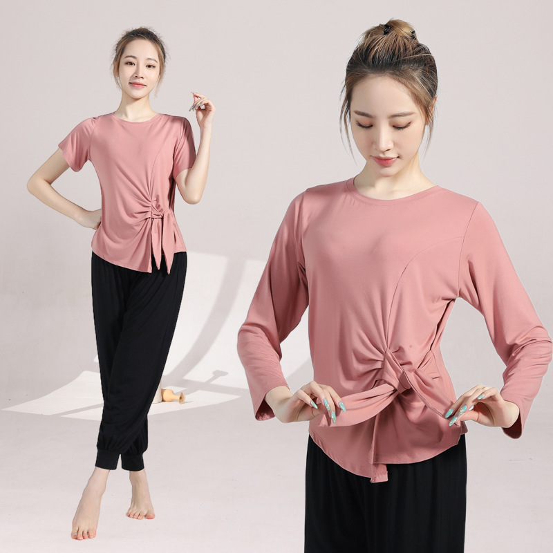 3119 modern dance practice clothes top lace-up Chinese Dance Fashion Women's loose body training clothing dance pants
