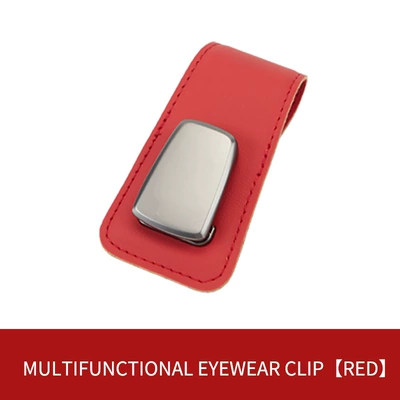 Storage, Car Sunglasses Holder, Car Glasses Clip/Bill Clip - red