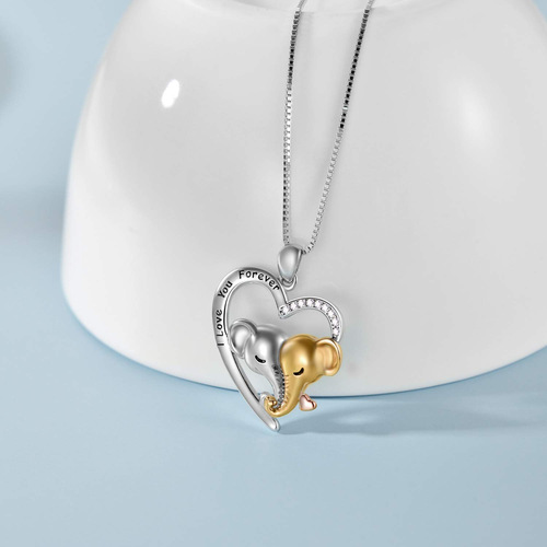 Wholesale Fashionable European & American Summer Clavicle Chain Pendant Necklace for Women—Mother's Day Heart-Shaped Elephant Jewelry Accessories