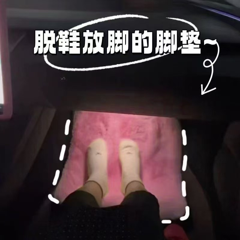 Exclusive Co-Driver Foot Mat for Girlfriend, Plush Foot Mat, Winter Warm Plush Thickened Foot Mat