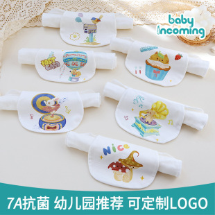 Children's sweat towel breathable cotton back sweat towel new four-layer gauze baby sweat towel cartoon baby supplies