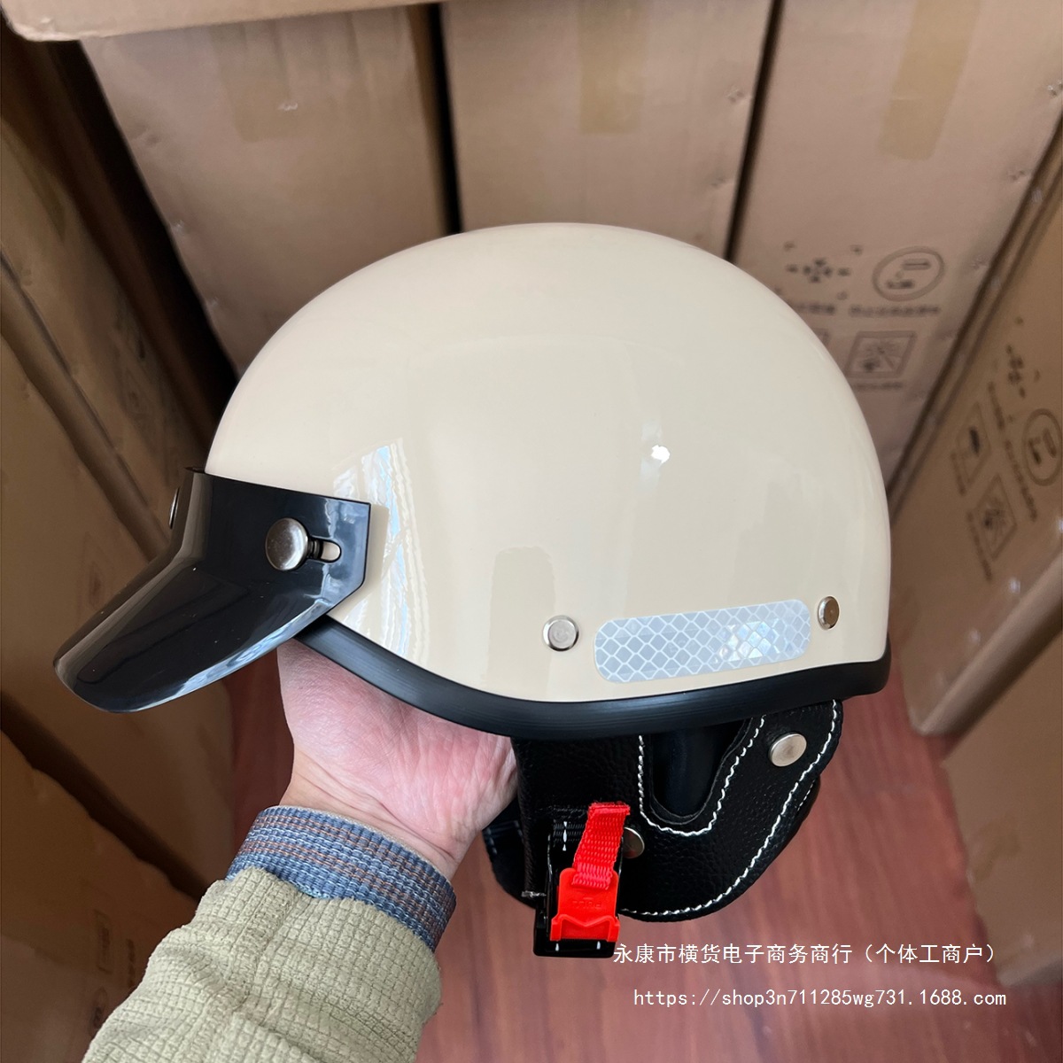 Retro 3C Certified Summer Harley Motorcycle Electric Car Half Helmet
